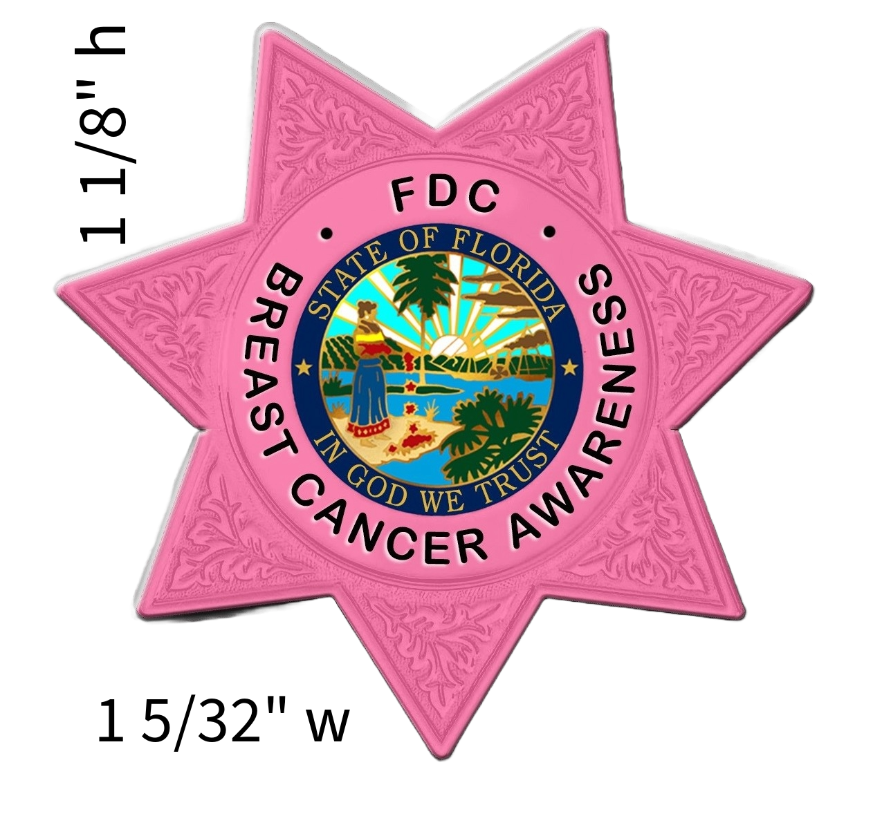 FDC 7-Point Star Breast Cancer Awareness Pin