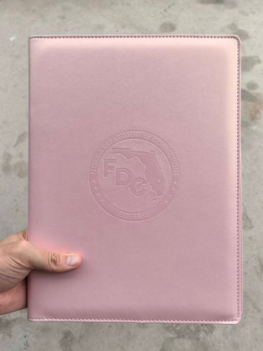 Pink Padfolio with FDC Logo