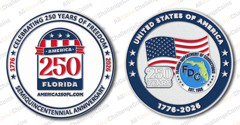 250th Anniversary of the United States Challenge Coin with FDC Logo